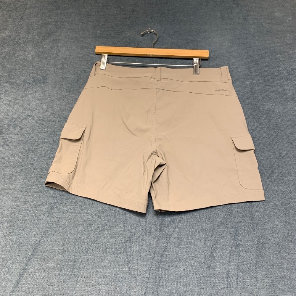 Eddie Bauer Cargo Shorts Womens 12 Beige Utility Pockets Hiking Summer Wear